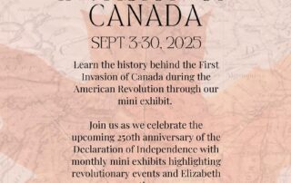 Exhibit flyer for First Invasion of Canada mini exhibit at Elizabeth Public Library