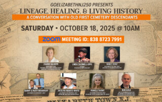 Virtual panel featuring descendants of Old First Cemetery families