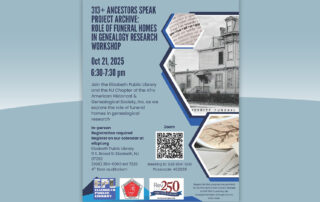 Elizabeth Public Library hybrid genealogy workshop image, Oct 21, 2025