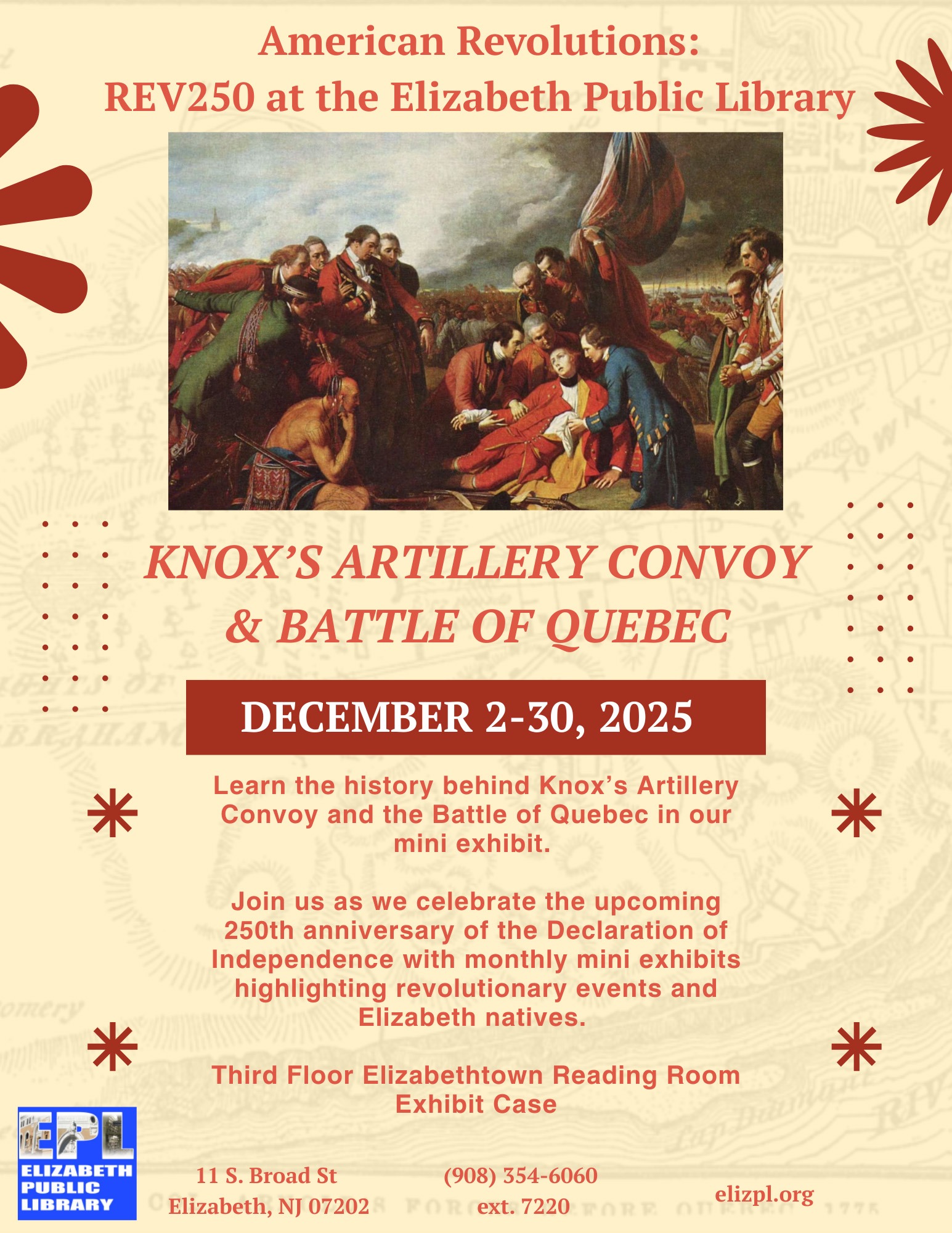 knox-artillery-convoy-battle-of-quebec-elizabeth-public-library-flyer