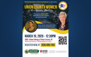Union County Women of the American Revolution event flyer featuring Joanne Rajoppi at UCNJ on March 19, 2026