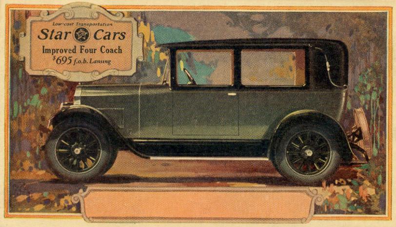1922 Durant Star Improved Four Coach automobile advertisement