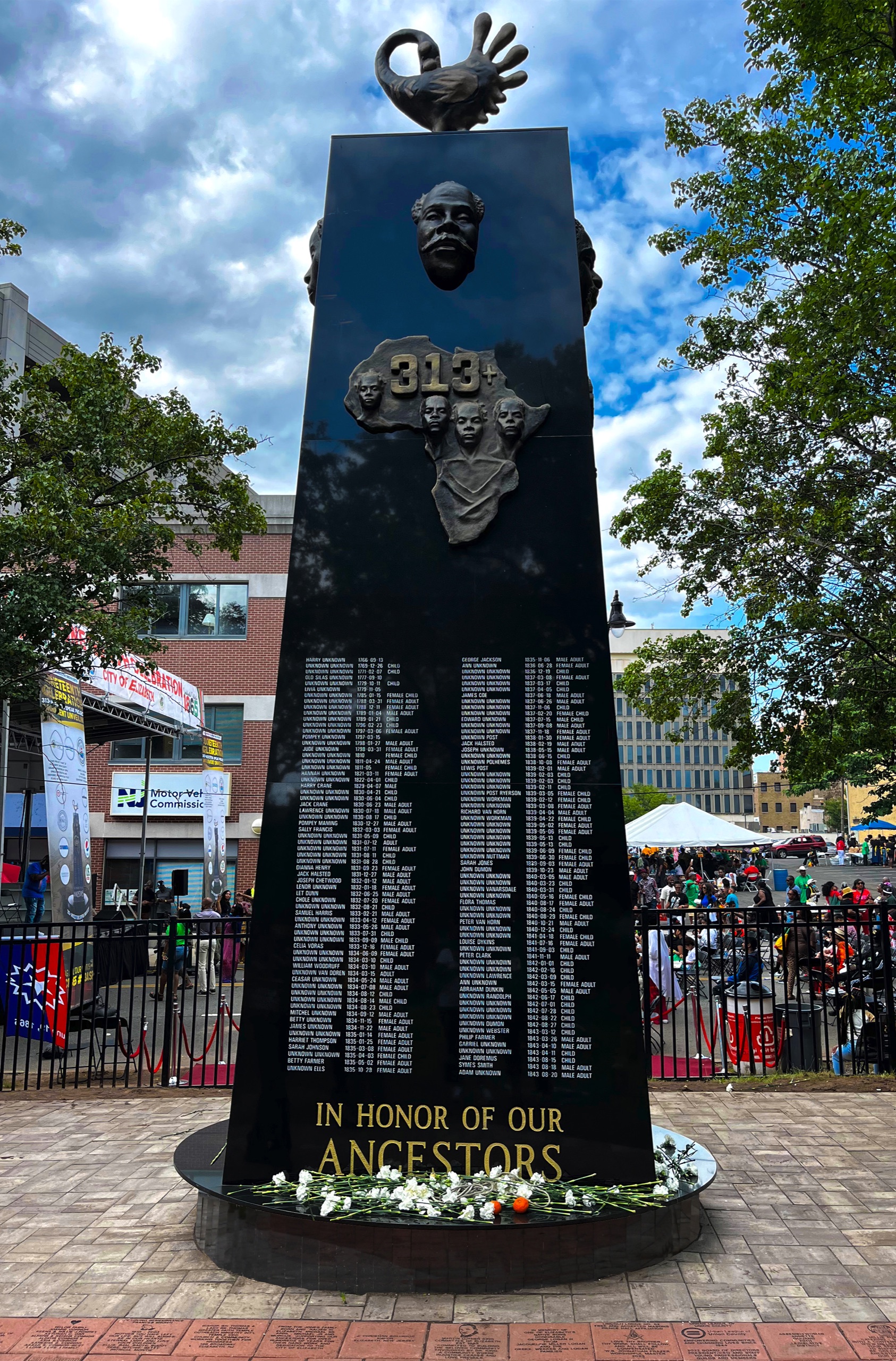 Completed 313+ Ancestors Speak Monument at Snyder Academy in Elizabeth, New Jersey