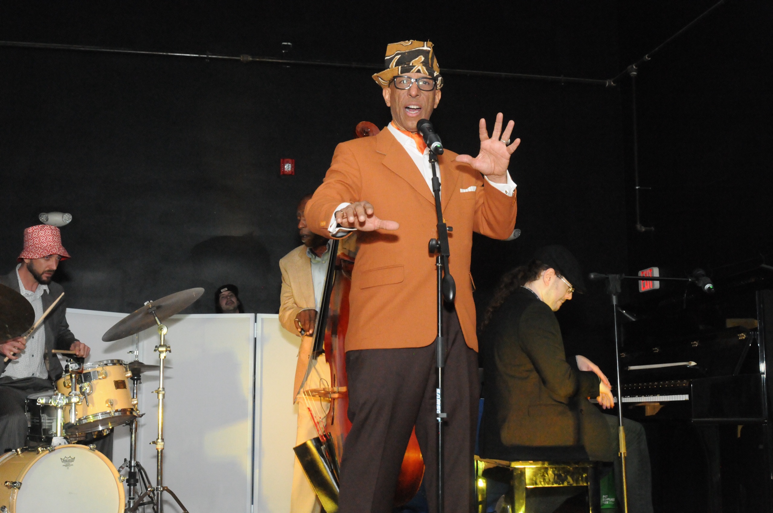 Entertainer performs at the 313+ Ancestors Speak Project Gala at Snyder Academy in 2022.
